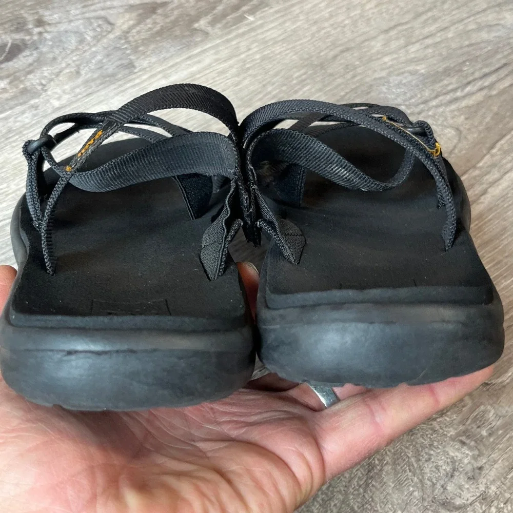 Teva Voya Slide Black Strappy Sandals Womens 8.5‎ UK 6.5 EU 39.5